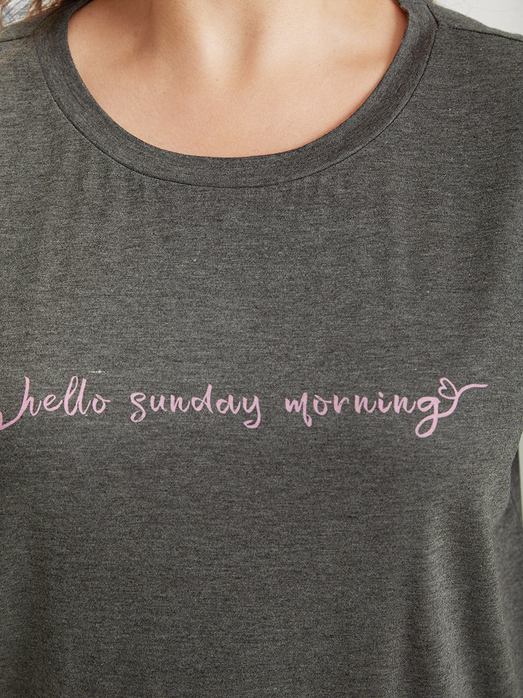 Sunday Morning Print Heather Pajama Top