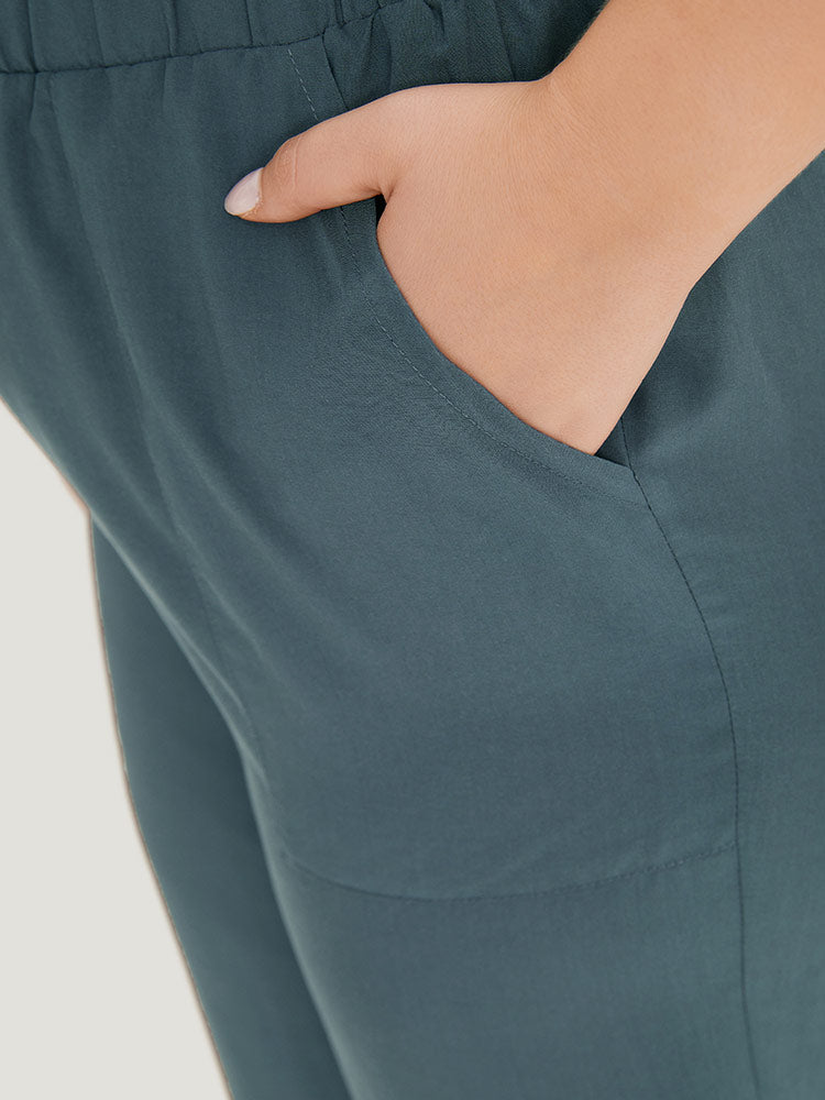 Supersoft Essentials Solid Patched Pocket Split Side Pants