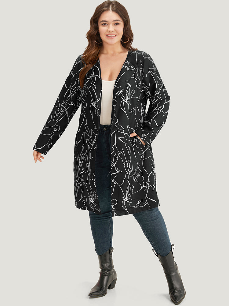 Halloween Graffiti Print Open Front Maxi Coat – BloomChic