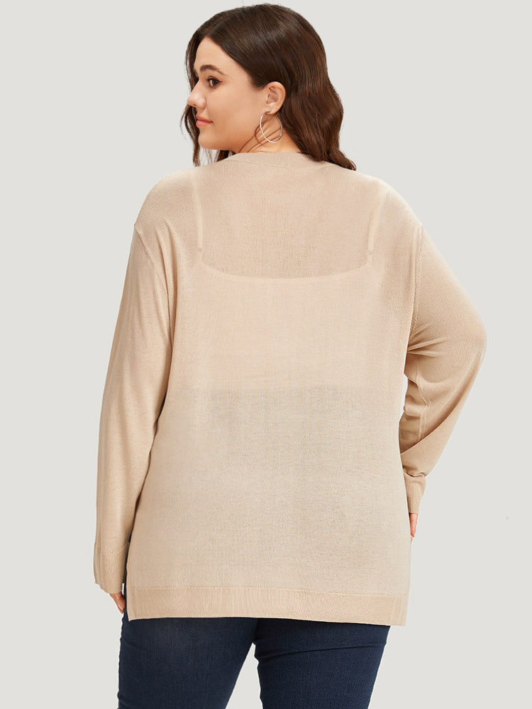 Supersoft Essentials Solid Button Through Loose Cardigan