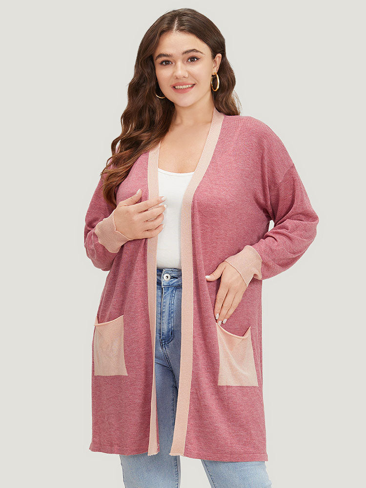Supersoft Essentials Two Tone Pocket Tunic Cardigan