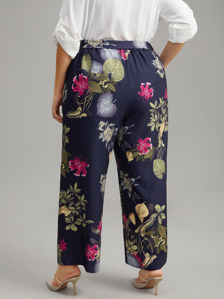 Floral Print Belted Straight Leg Pants – BloomChic