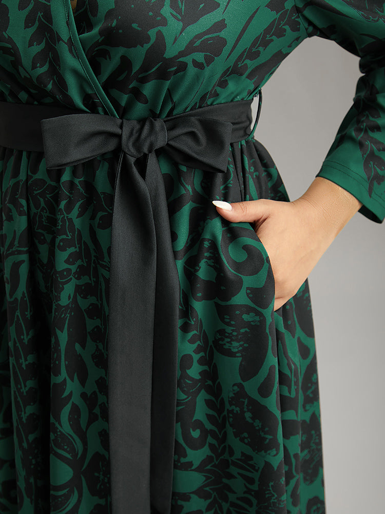 Siflo S S Wrap Dress Birch Aop Flower