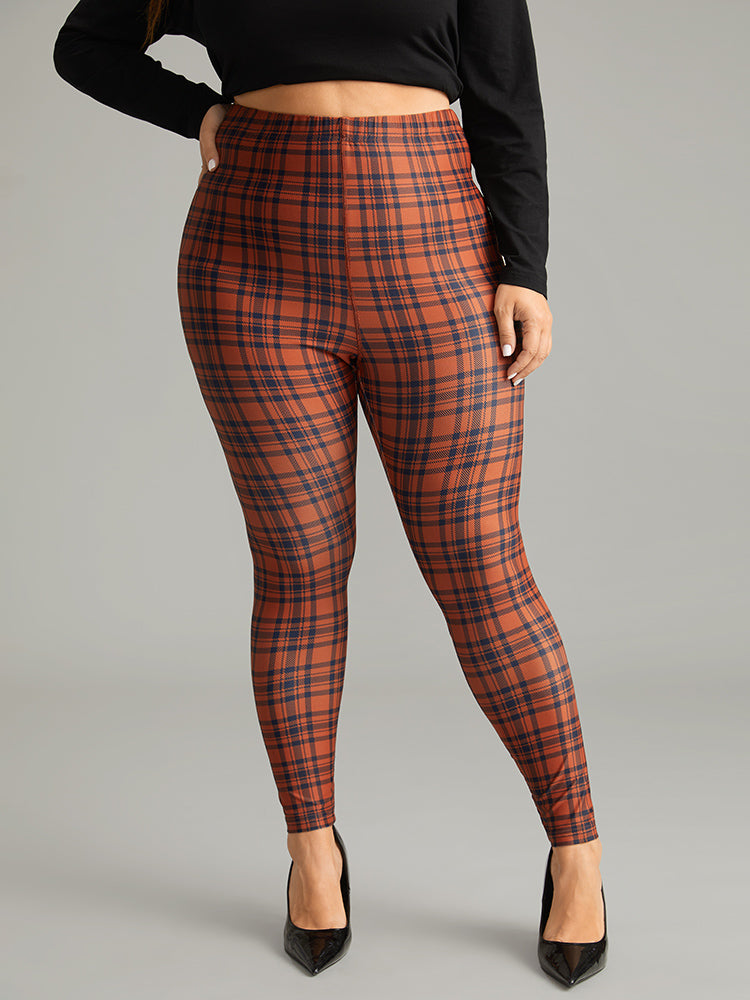 shop online Plus Size Capri Leggings Plaid Print Panel Lace Up Elastic  Waist Casual Summer Leggings, DRESSLILY, Gender:Female|Size:3X|Color:BLACK