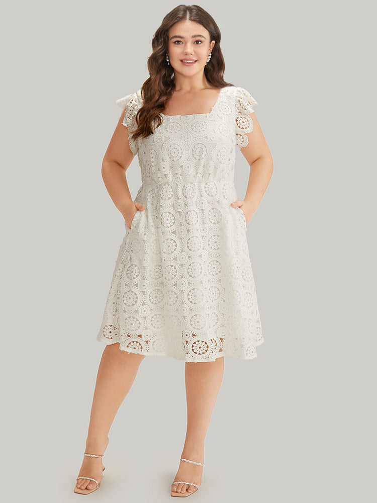 White lace hotsell dress with pockets