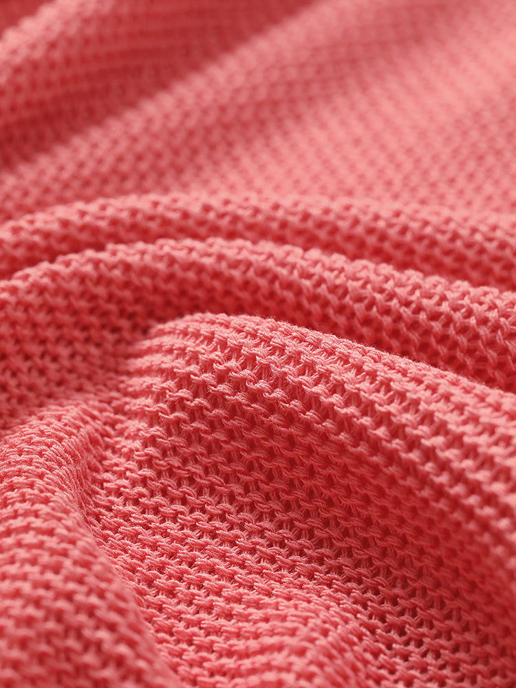 Plain Patchwork Cut Out Round Neck Pullover