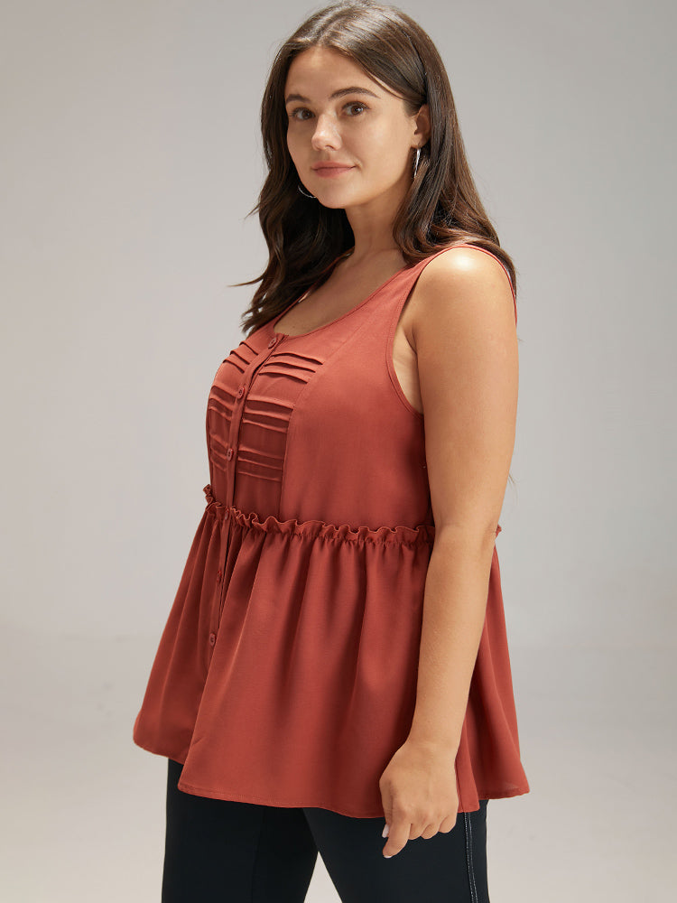 AE Soft & Sexy Henley Peplum Tank Top