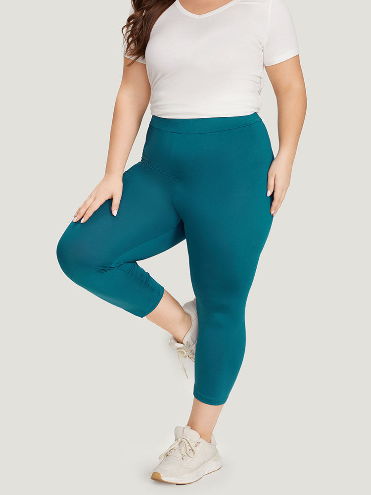 Plain Skinny High Rise Cropped Leggings
