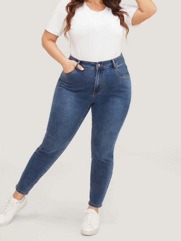 37.5 High Rise Body Skinny Ankle Jeans, blue