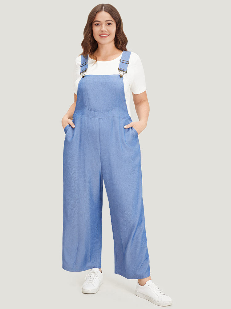 Solid Patched Pocket Gathered Overall Jumpsuit – BloomChic