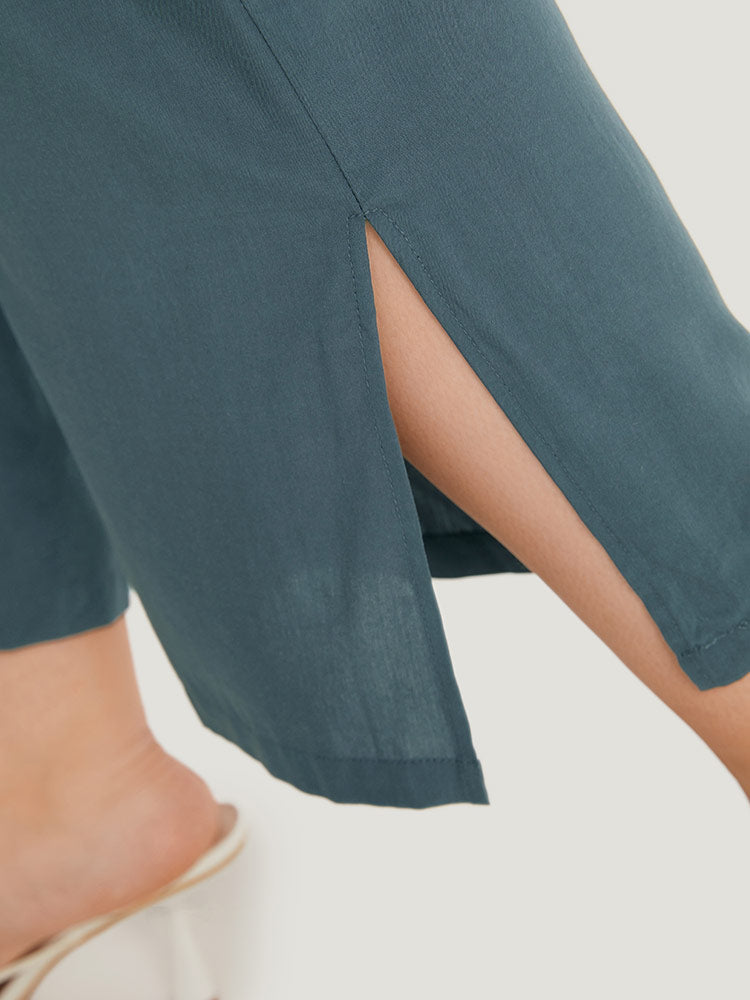 Supersoft Essentials Solid Patched Pocket Split Side Pants