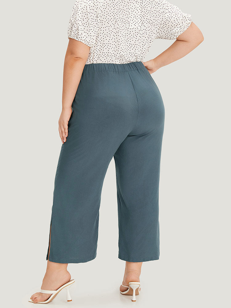 Supersoft Essentials Solid Patched Pocket Split Side Pants