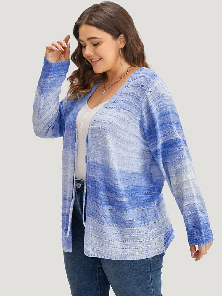 Ombre Knotted Front Bodycon Cardigan