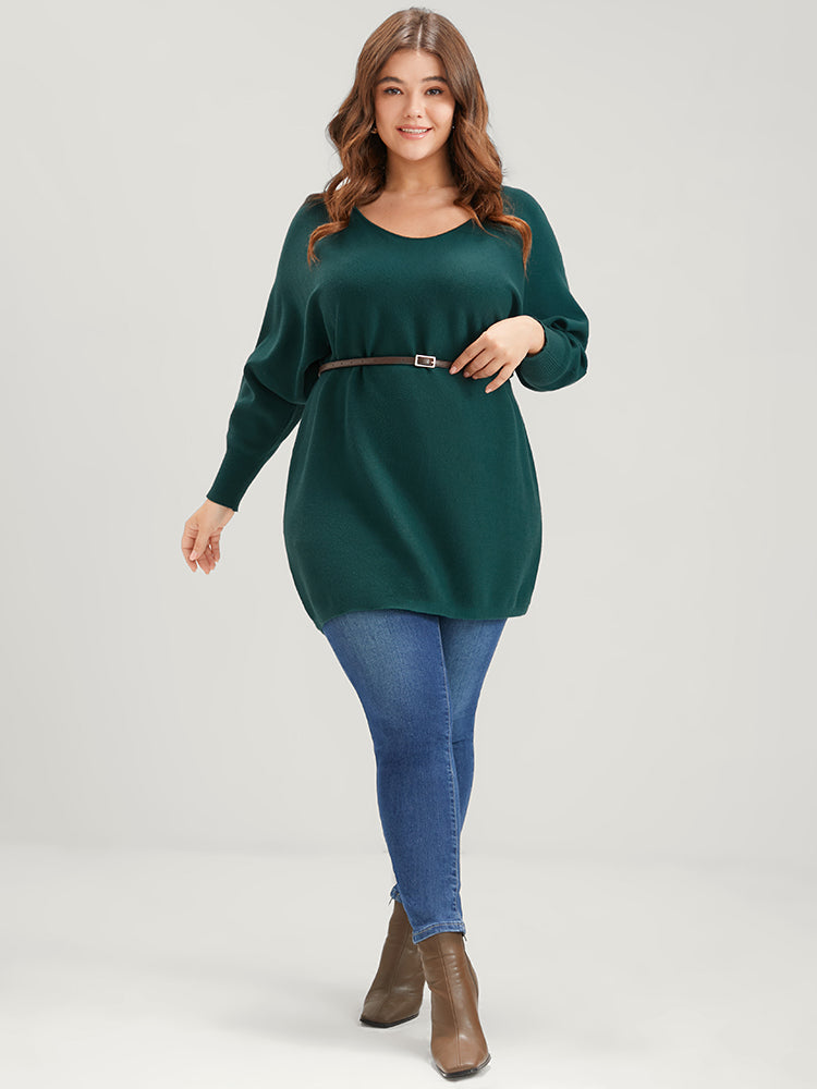 Solid Soft Sexy Yarn Knit Dolman Sleeve Cold Shoulder Knit Top