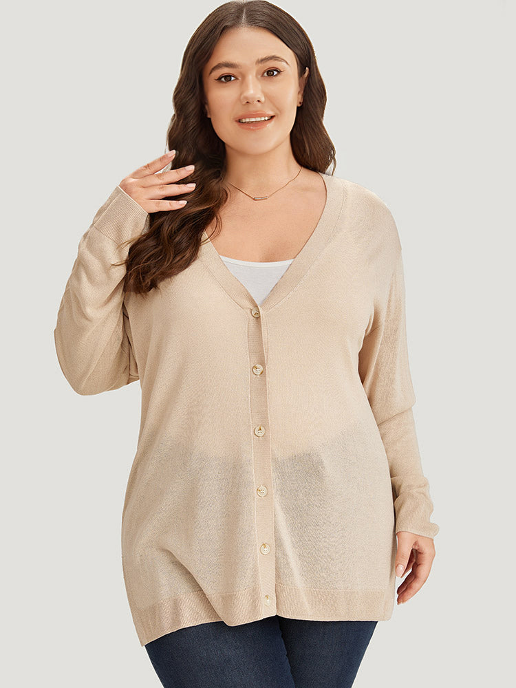Supersoft Essentials Solid Button Through Loose Cardigan
