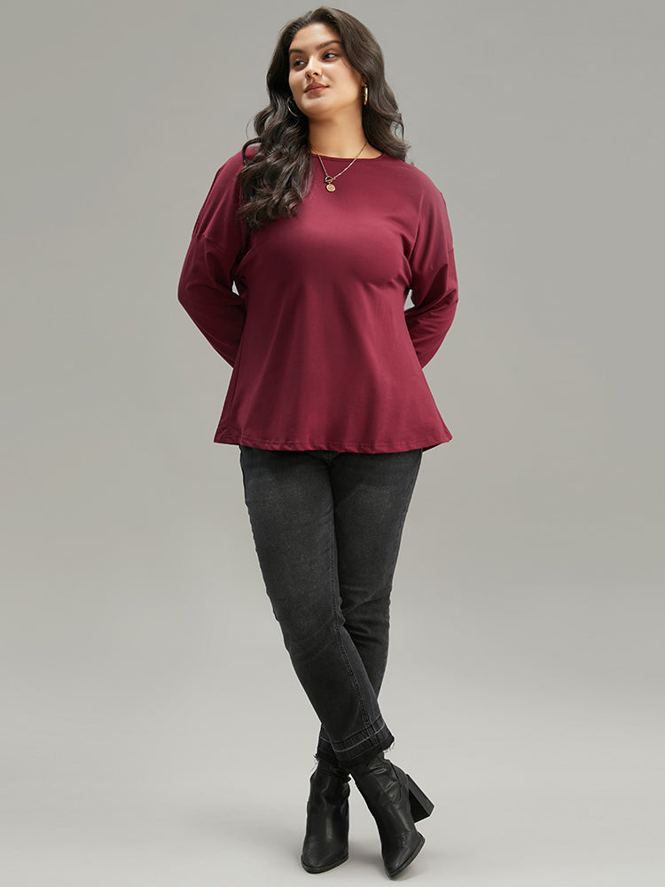 Plain Guipure Lace Crisscross Cut Out Sweatshirt