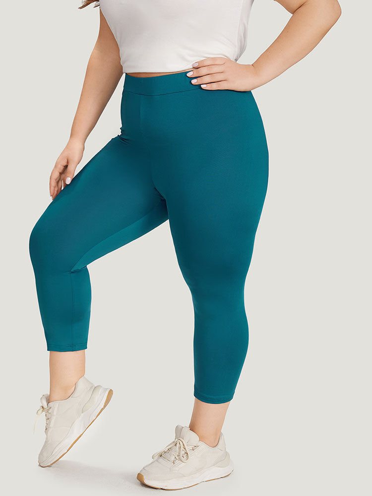 Plain Skinny High Rise Cropped Leggings