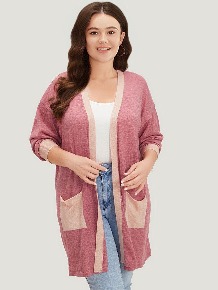 Supersoft Essentials Two Tone Pocket Tunic Cardigan