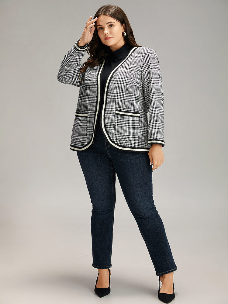 Gingham Contrast Webbing Pocket Blazer – BloomChic