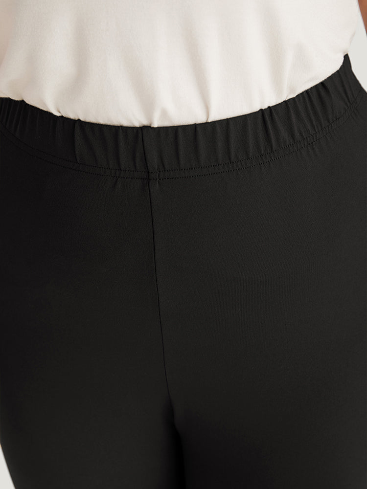 Plain Crisscross Side Patchwork High Rise Leggings