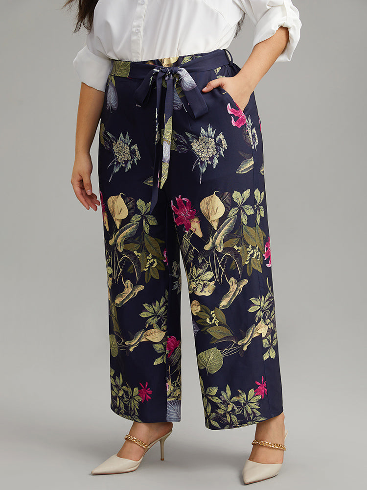 Floral Print Belted Straight Leg Pants – BloomChic